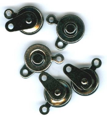 5 9mm Gunmetal Plated Button Clasps