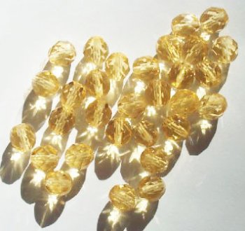 25 8mm Faceted Light Topaz Firepolish Beads