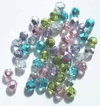 50 6mm Faceted Half Mirror Coated Mix Pack