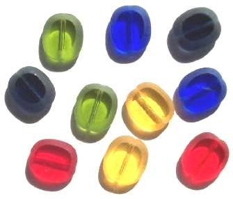 10 14mm Flat Cut Fire Polished Oval Window Mix