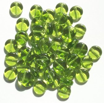 50 8x3mm Transparent Olive Flat Disk Beads