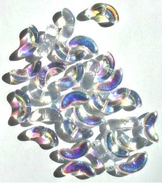30 14mm Transparent Crystal AB Angel Wing Beads