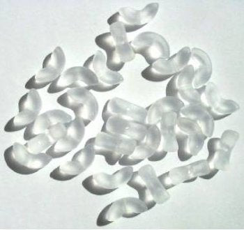 30 14mm Transparent Matte Crystal Angel Wing Beads