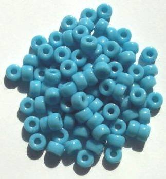 100 4x6mm Crow Beads Opaque Light Blue