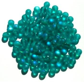 50 6mm Transparent Matte Blue Zircon AB Round Beads