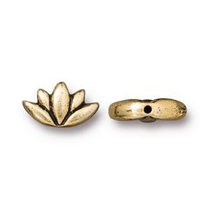 1 11.9x7.1mm TierraCast Antique Gold Lotus Bead