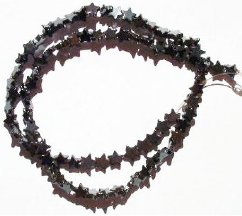 16 inch strand of 6mm Hematite Star Beads