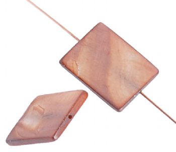 10 20x15mm Flat Rectangle Copper Dyed Shell Beads