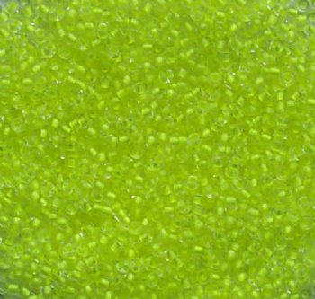 50 Grams of 10/0 Neon Yellow Color Lined Crystal Seed Beads
