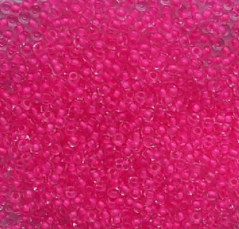 50 Grams of 10/0 Neon Pink Color Lined Crystal Seed Beads