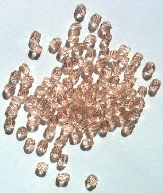 100 4mm Faceted Rose Pink