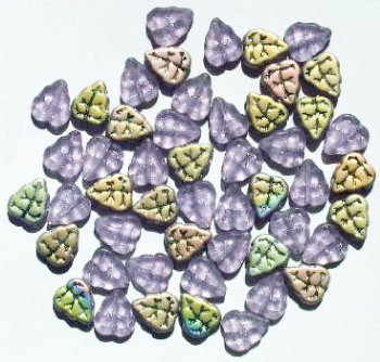 50 10x8mm Transparent Matte Alexandrite AB Leaf Beads