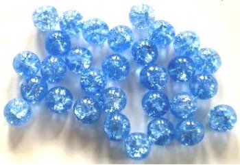 30 10mm Light Sapphire Crackle Beads