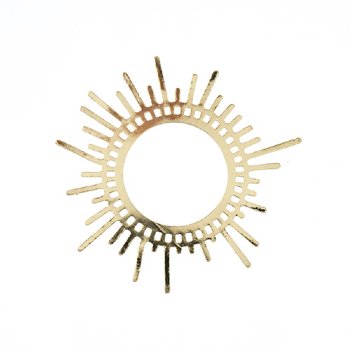 1, 45x42mm Beadwork Gold Plated Sun Pendant / Link