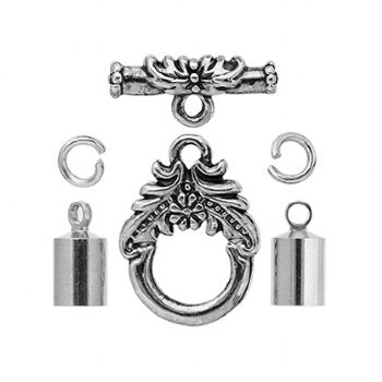 Kumihimo Antique Silver Garland Toggle Starter Findings Kit