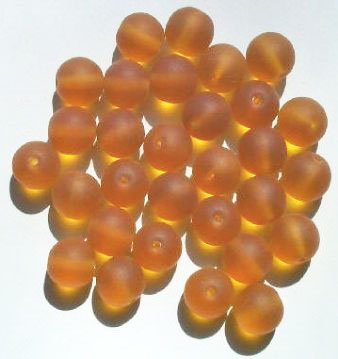 25 10mm Transparent Matte Topaz Round Beads