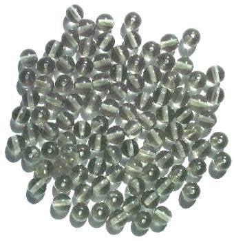 50  6mm Transparent Black Diamond Round Glass Beads