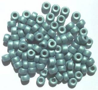 100 4x6mm Crow Beads Metallic Matte Black Pearl Green