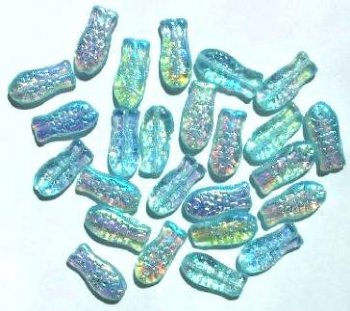 25 15mm Transparent Aqua AB Fish Beads