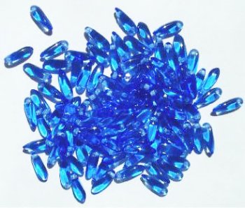 100 3x11mm Transparent Sapphire Dagger Beads