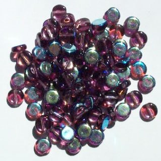 100 6x3mm Transparent Amethyst AB Disk Beads