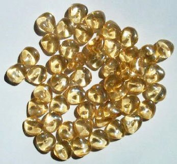 50 4x9mm Light Topaz Lustre Wavy Disk Beads