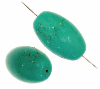 1, 30x20mm Magnesite Turquonite Oval Bead