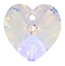 1, 28mm Crystal AB Swarovski Heart Pendant