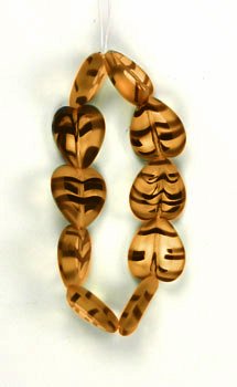 10 15mm Flat Cut Window Heart Beads Tortoise Topaz