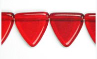 25 17mm Transparent Red Triangle Beads