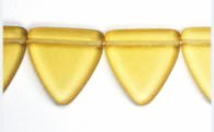 25 17mm Matte Light Topaz Triangle Beads