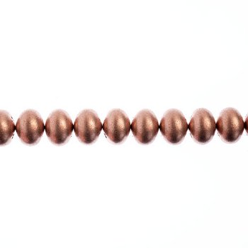 28, 6x8mm Metallic Copper Bronze Candy Oval Glass Beads