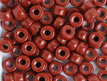 50 6x9mm Opaque Medium Brown Glass Crow Beads