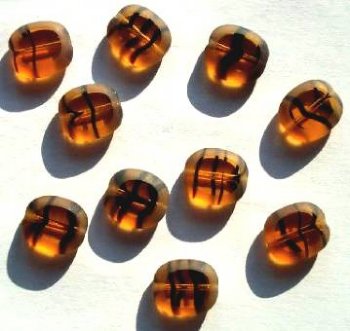 10 14mm Flat Cut Oval Window Bead Topaz Tortoise