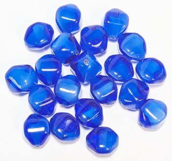 20, 16x10mm Four Sided Sapphire Givre Bicone / Lantern Beads
