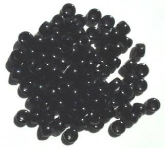 100 4x6mm Opaque Black Crow Beads