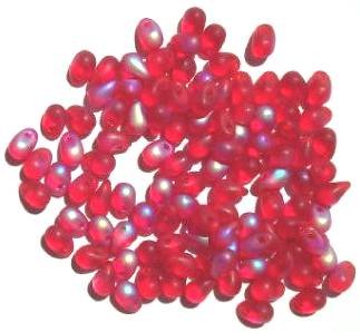 100 4mm Matte Red AB Drops