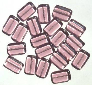 20 18mm Light Amethyst Chiclet Glass Beads