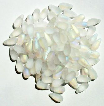 50 5x10mm Transparent Matte Crystal AB Drop Beads