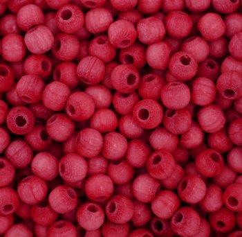 100 4mm Red Round Wood Beads