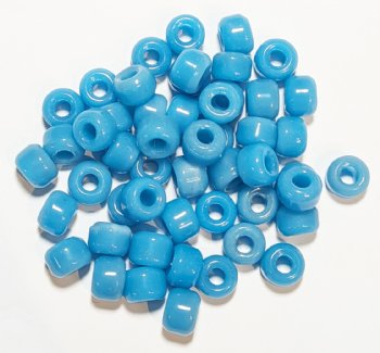 50 6x9mm Milky Aqua Blue Glass Crow Beads
