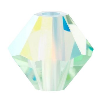 25, 6mm Chrysolite AB Preciosa Rondell / Bicone Beads