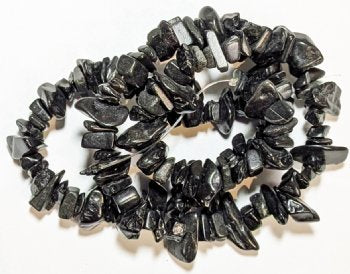 16 inch strand of Dyed Black Stone Chips