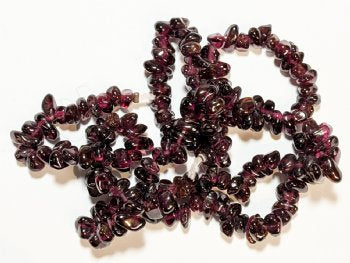 16 inch strand of Smooth Garnet Chips