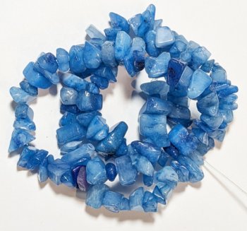 16 inch strand of Dyed Turquoise Candy Jade Chips