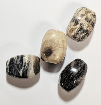Pack of 4, 20x12mm Silver Leaf Jasper Nugget Beads