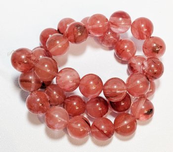 16 inch strand of 12mm Round Cherry Quartz Beads
