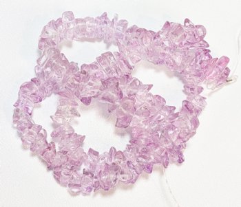 16-inch Strand of Dyed Light Purple Glass Chips