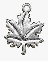 1, 19.5x15mm Double Sided Antique Silver Maple Leaf Pendant