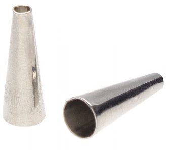 12, 19x6.8mm Silver Plated Seamed Cones